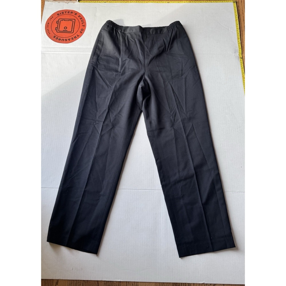 Appleseed's Black Wool Blend Straight Leg Pants 10P NWT A22593 Elastic Waist